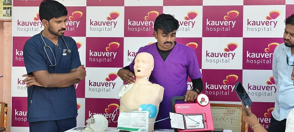 Kauvery Hospital Conducts Basic Life Support and Defibrillator Training Program for Southern Railway Staff at Tirunelveli Railway Station